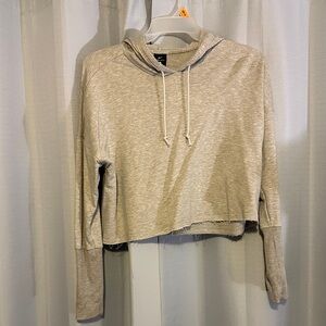 Nike Light Gray Cropped Hoodie